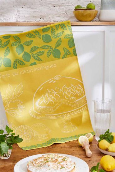 Cotton jacquard tea towel Tarte au citron