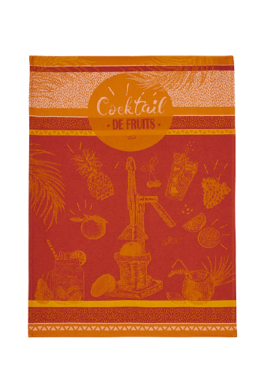 Tea towel COCKTAIL DE FRUITS in cotton jacquard 50x75cm