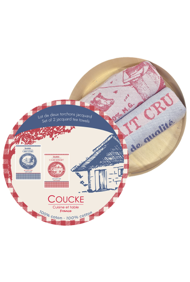 Lot de 1 torchon VERITABLE CAMEMBERT + 1 torchon VERITABLE GRUYERE