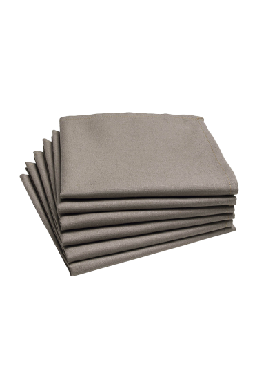 Lot de 6 serviettes de table LA LILLOISE Poivre 45x45 cm