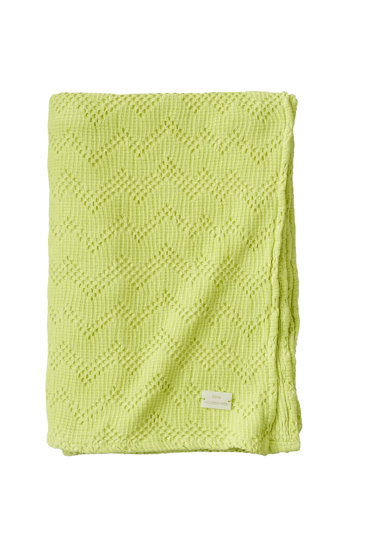 Throw plain in washed cotton MALO Apple 130x170cm