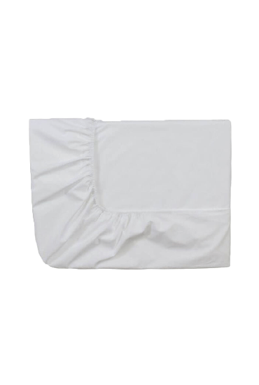Plain fitted sheet in cotton 57 threads STAR LINE White 80x200 cm